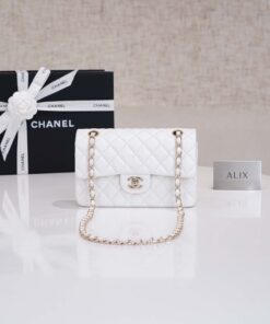 CHANEL CLASSIC – 23 – WHITE – CAVIAR – GOLD CHAMPAGNE