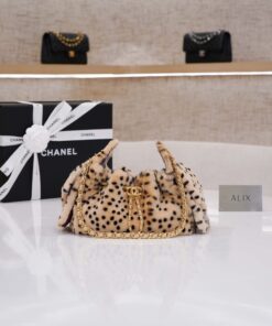 CHANEL 25 DALMATIAN  – MINI – LIGHT BEIGE & BLACK – LAMBSKIN – GOLD