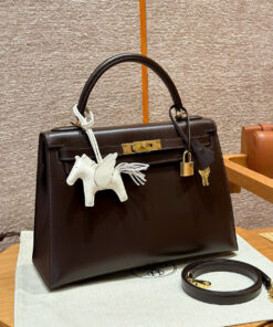HERMES KELLY – 32 – CHOCOLAT – BOX – GHW