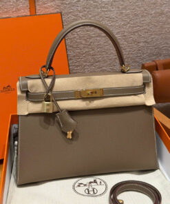 HERMES KELLY – 32 – ETOUPE – EPSOM – GHW