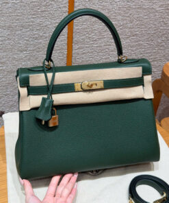 HERMES KELLY – 32 – VERT ANGLAIS – TOGO – GHW