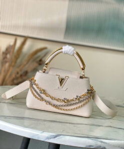LV CAPUCINES – MINI – CREAM – TAURILLON – GOLD