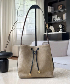 CHANEL BUCKET BAG 26B – SMALL – DARK BEIGE & BLACK – SUEDE CALFSKIN – GOLD