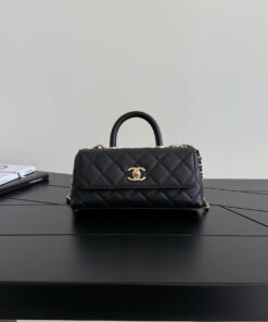 CHANEL COCO HANDLE – BLACK – CAVIAR – GOLD CHAMPAGNE