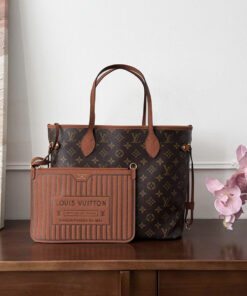 LV NEVERFULL INSIDE OUT – MM – BROWN – CANVAS – GOLD