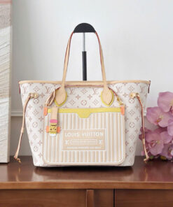 LV NEVERFULL INSIDE OUT – MM – DUNE MILK WHITE – CANVAS – GOLD