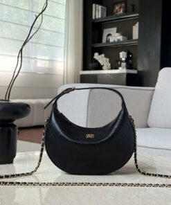 CHANEL HOBO BAG – BLACK – LAMBSKIN – GOLD CHAMPAGNE