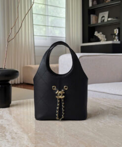CHANEL SHOPPING BAG - SMALL - BLACK - CALFSKIN - GOLD