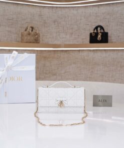 DIOR MISS MINI BAG – WHITE – LAMBSKIN – GOLD