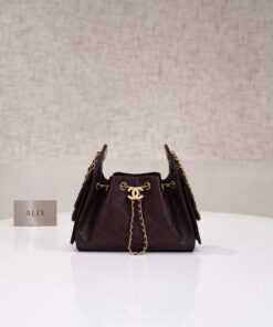 CHANEL 25 – MINI – DARK BROWN – CAVIAR – GOLD