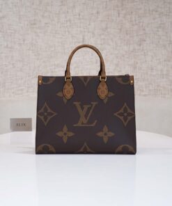 LV ONTHEGO – MM – BROWN – MONOGRAM CANVAS – GOLD
